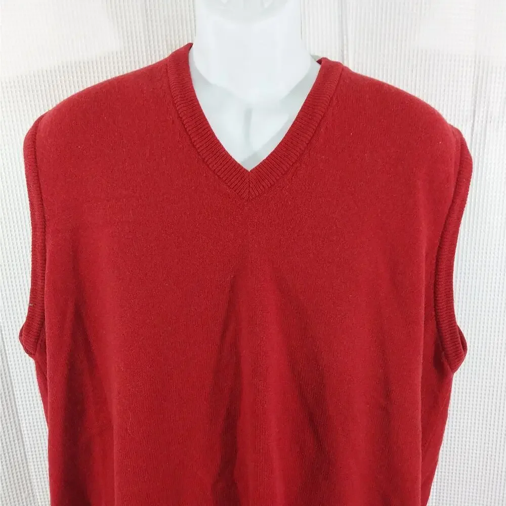 MACKINNON OF SCOTLAND! 100% FINE NEW WOOL RED DELICIOUS SWEATER VEST! SZ XXL